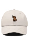 Dalix Capybara Embroidered Everyday Hat In Beige