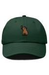 Dalix Capybara Embroidered Everyday Hat In Dark Green