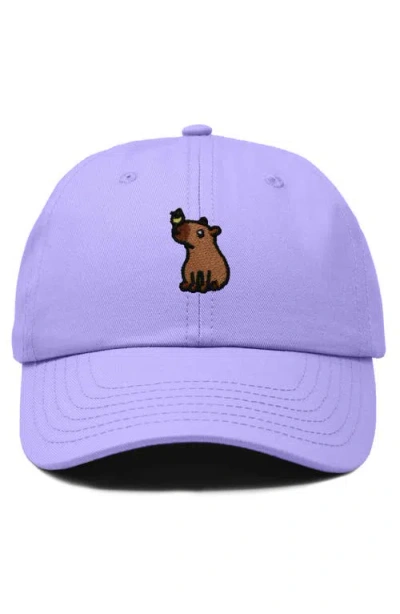 Dalix Capybara Embroidered Everyday Hat In Purple