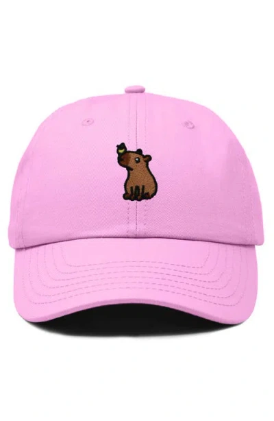 Dalix Capybara Embroidered Everyday Hat In Pink