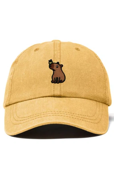 Dalix Capybara Embroidered Everyday Hat In Brown