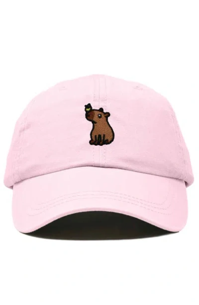 Dalix Capybara Embroidered Everyday Hat In Pink