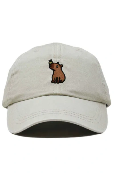 Dalix Capybara Embroidered Everyday Hat In Gray