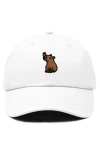 Dalix Capybara Embroidered Everyday Hat In White