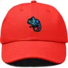 Dalix Chameleon Embroidered Dad Hat In Red