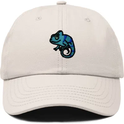 Dalix Chameleon Embroidered Dad Hat In Beige