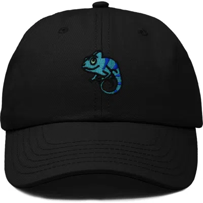 Dalix Chameleon Embroidered Dad Hat In Black