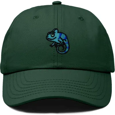 Dalix Chameleon Embroidered Dad Hat In Dark Green