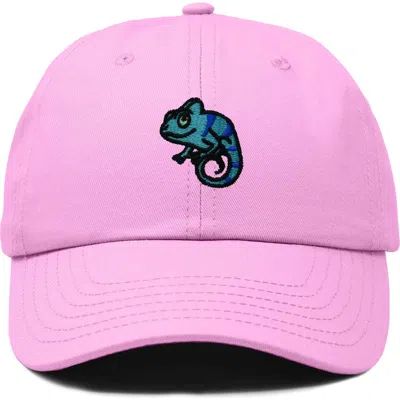 Dalix Chameleon Embroidered Dad Hat In Light Pink