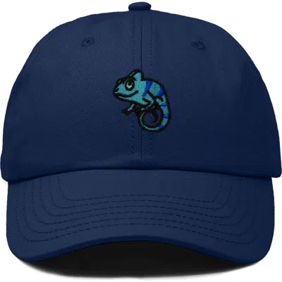 Dalix Chameleon Embroidered Dad Hat In Navy Blue