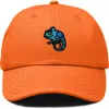Dalix Chameleon Embroidered Dad Hat In Orange