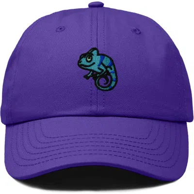Dalix Chameleon Embroidered Dad Hat In Purple