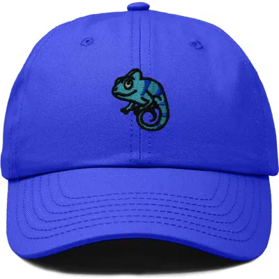Dalix Chameleon Embroidered Dad Hat In Royal Blue