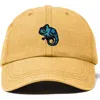Dalix Chameleon Embroidered Dad Hat In Washed Gold