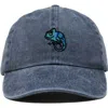 Dalix Chameleon Embroidered Dad Hat In Washed Navy Blue
