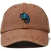 Dalix Chameleon Embroidered Dad Hat In Washed Orange