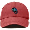 Dalix Chameleon Embroidered Dad Hat In Red