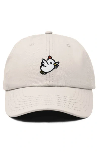 Dalix Chicken Embroidered Cotton Cap In Beige