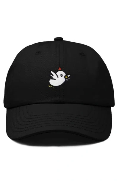 Dalix Chicken Embroidered Cotton Cap In Black