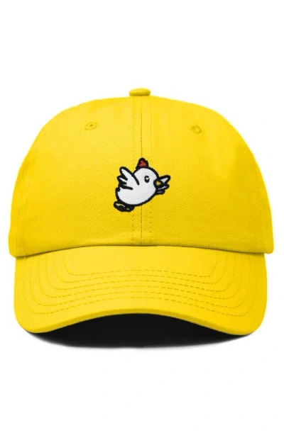 Dalix Chicken Embroidered Cotton Cap In Gold