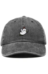 Dalix Chicken Embroidered Cotton Cap In Washed Black