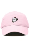 Dalix Chicken Embroidered Cotton Cap In Washed Pink