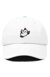 Dalix Chicken Embroidered Cotton Cap In White