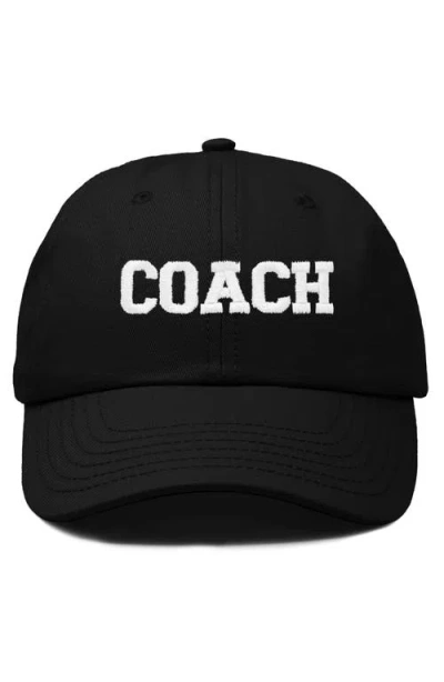 Dalix Coach Embroidered Sports Dad Cap In Black