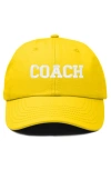 Dalix Coach Embroidered Sports Dad Cap In Gold