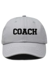 Dalix Coach Embroidered Sports Dad Cap In Gray