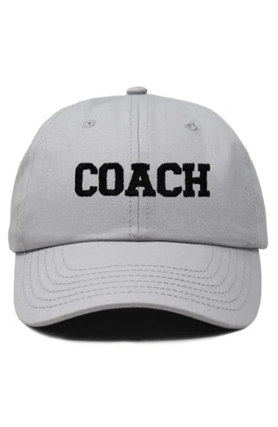 Dalix Coach Embroidered Sports Dad Cap In Gray