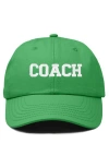Dalix Coach Embroidered Sports Dad Cap In Kelly Green