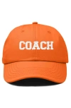 Dalix Coach Embroidered Sports Dad Cap In Orange