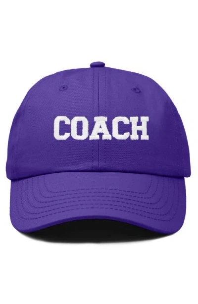 Dalix Coach Embroidered Sports Dad Cap In Purple
