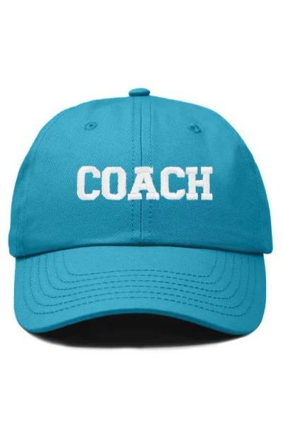 Dalix Coach Embroidered Sports Dad Cap In Teal
