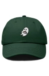 Dalix Coffee Ghost Embroidered Hat In Dark Green