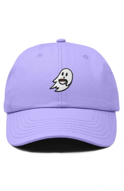 Dalix Coffee Ghost Embroidered Hat In Lavender