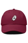 Dalix Coffee Ghost Embroidered Hat In Maroon