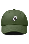 Dalix Coffee Ghost Embroidered Hat In Olive