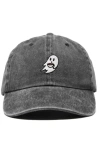Dalix Coffee Ghost Embroidered Hat In Washed Black