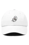 Dalix Coffee Ghost Embroidered Hat In White