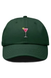 Dalix Cosmo Embroidered Casual Hat In Dark Green