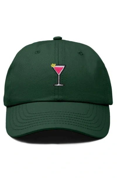 Dalix Cosmo Embroidered Casual Hat In Dark Green
