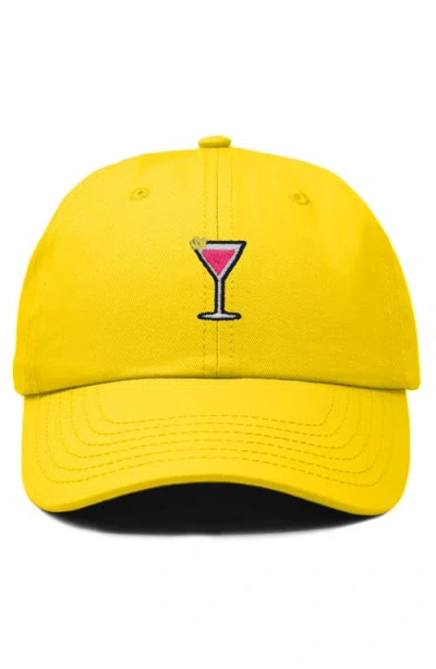 Dalix Cosmo Embroidered Casual Hat In Yellow
