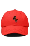 Dalix Dachshund Embroidered Dad Cap In Red