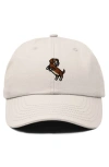 Dalix Dachshund Embroidered Dad Cap In Beige