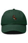 Dalix Dachshund Embroidered Dad Cap In Dark Green