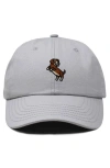 Dalix Dachshund Embroidered Dad Cap In Gray