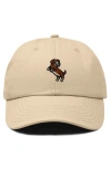 Dalix Dachshund Embroidered Dad Cap In Khaki