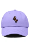 Dalix Dachshund Embroidered Dad Cap In Lavender